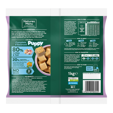 Natures Menu Frozen Country Hunter Turkey & Fish Puppy 1KG - In Shop or Pickup only