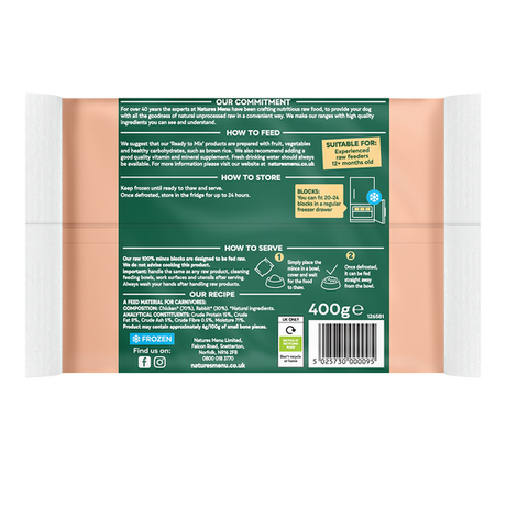 Natures Menu Frozen Mince Ready to mix 100% Chicken & Rabbit block - In Shop or Pickup only
