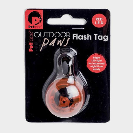 Outdoor Paws Flash Tag Red