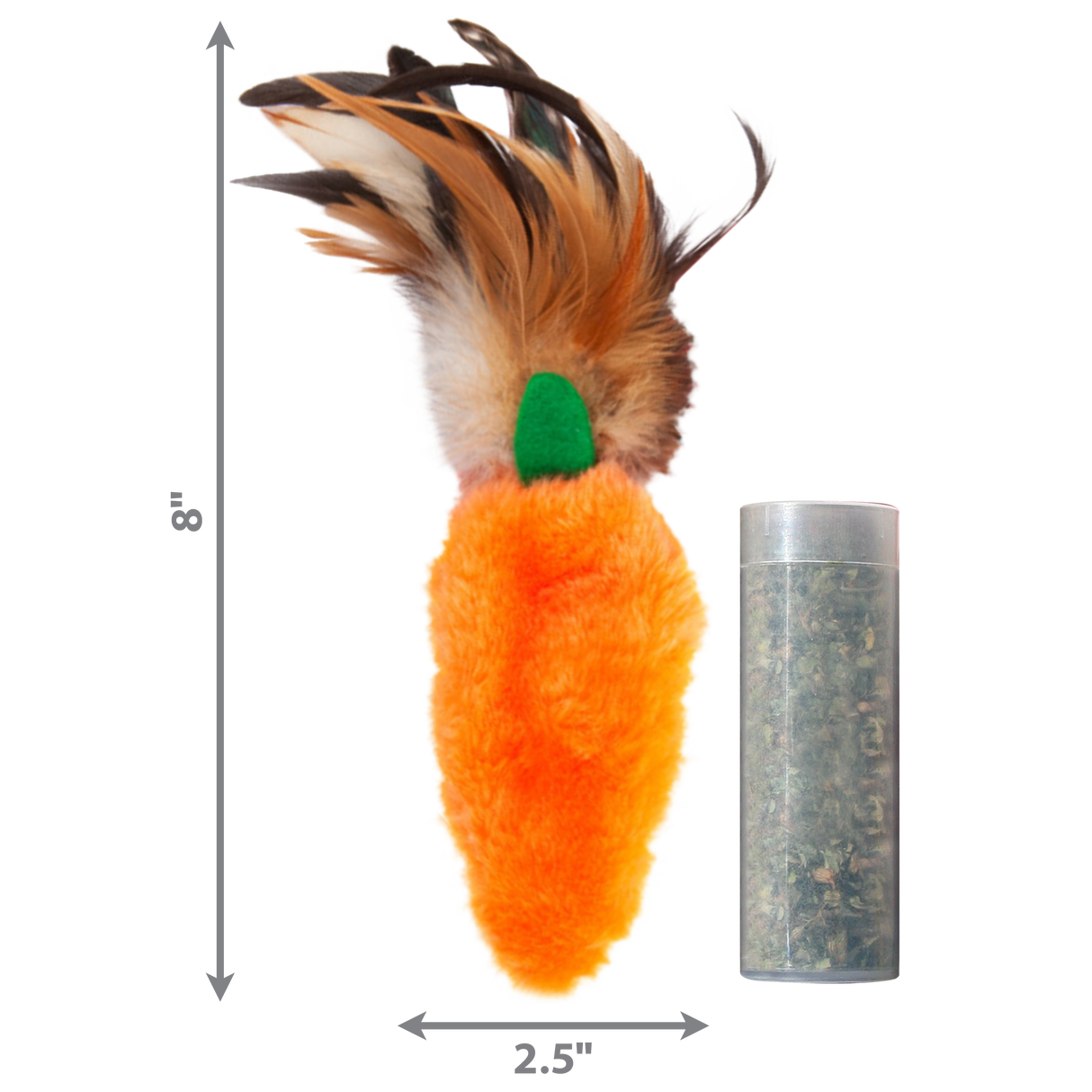 KONG Cat Refillable Catnip Feather Top Carrot