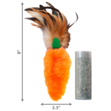 KONG Cat Refillable Catnip Feather Top Carrot