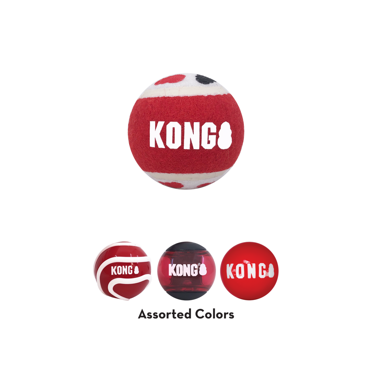 KONG Signature Balls 4pk Assorted