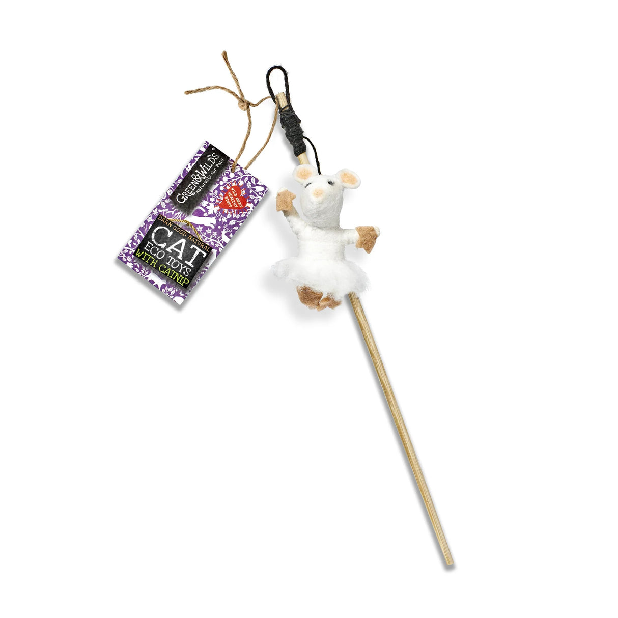 Green&Wilds Natalia Mouse - Eco Cat Teaser Toy with Catnip