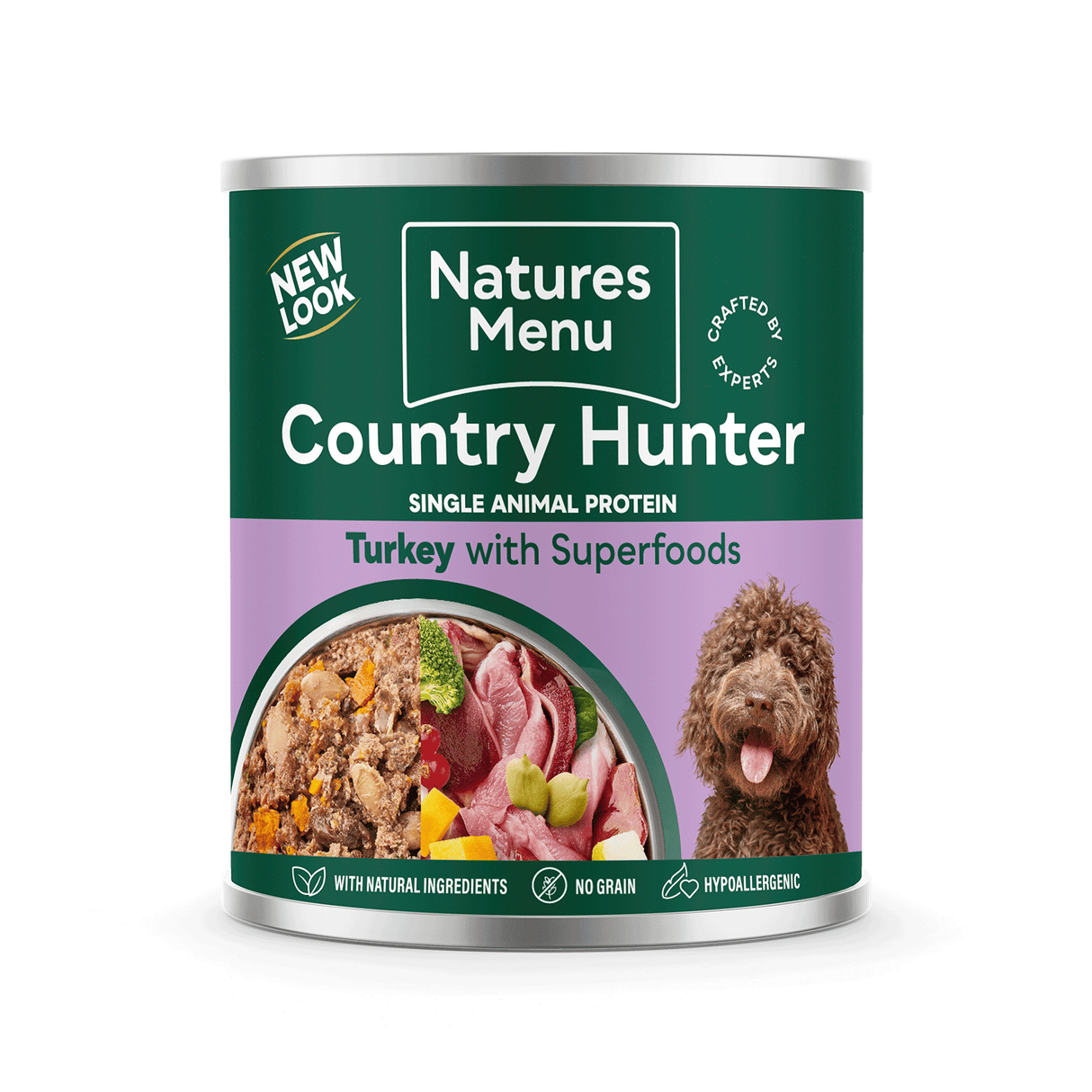 Natures Menu Country Hunter Farm Reared Turkey With Superfoods Adult Dog Food Can 600g