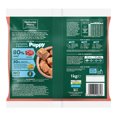 Natures Menu Frozen Country Hunter Beef Puppy 1kg - In Shop or Pickup only