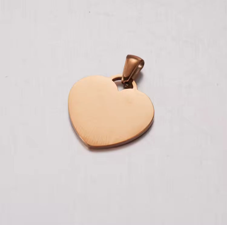 Stainless Steel Heart Shape Tag Pet ID Tag Dog Tags Rose Gold 20x20mm