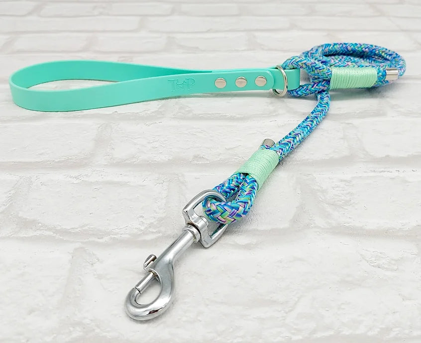 Trinkety Paws Paracord Biothane Dog Lead Mermaid/Seafoam