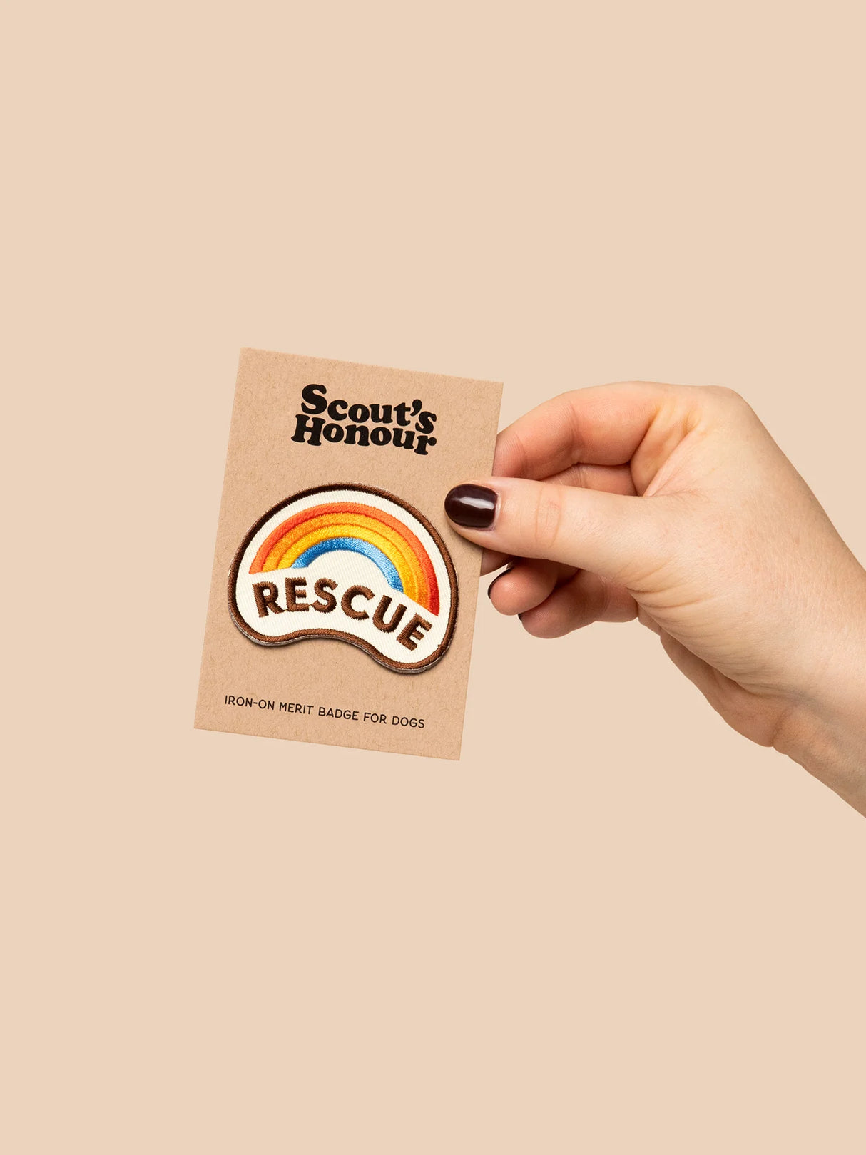 Scout's Honour Rescue iron-on patch for dogs