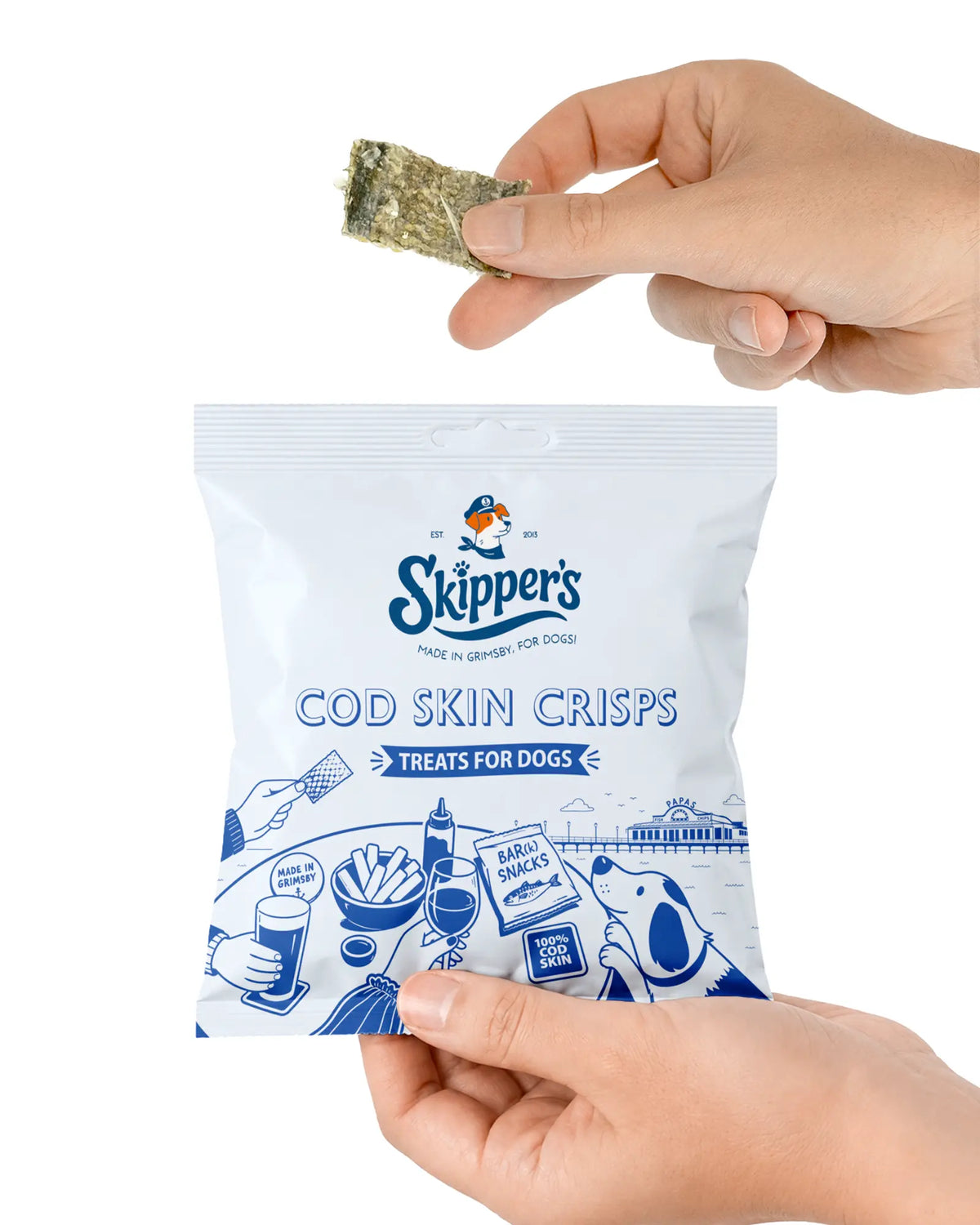 Skippers Cod Fish Skin Crisps Dog Treats