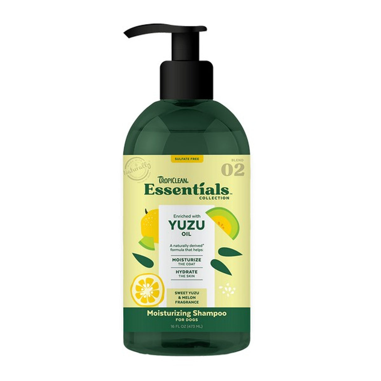 TropiClean Essentials Yuzu Fruit Shampoo for Dogs 473ml