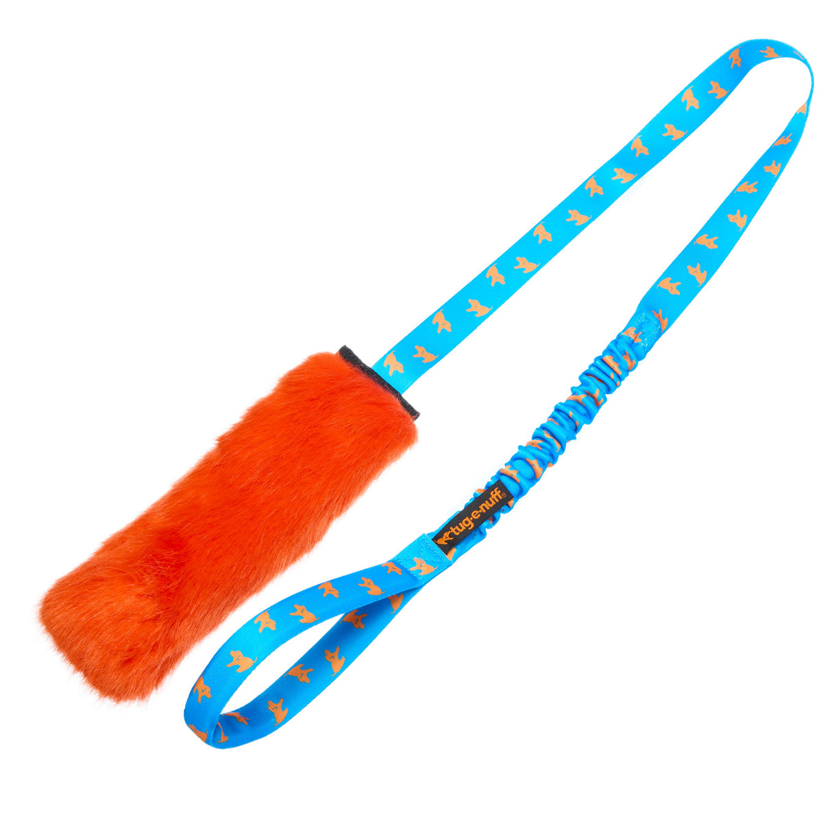Tug-E-Nuff Faux Fur Squeaky Chaser Bungee Edition