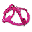 Pink dog harness on a white background