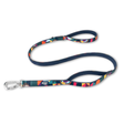 Colorful dog leash with a pattern on a white background