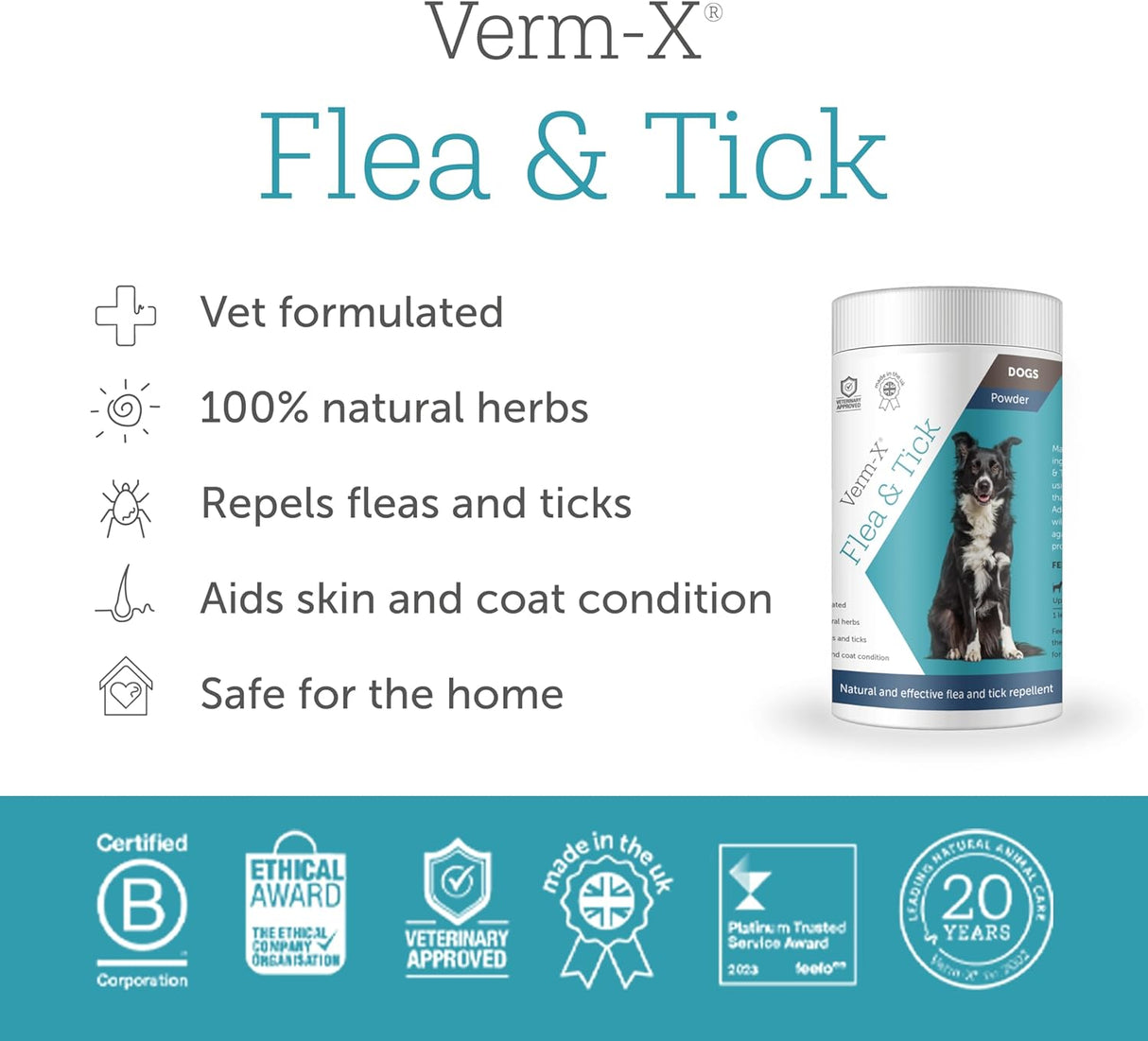 Verm-X Flea & Tick Powder for Dogs