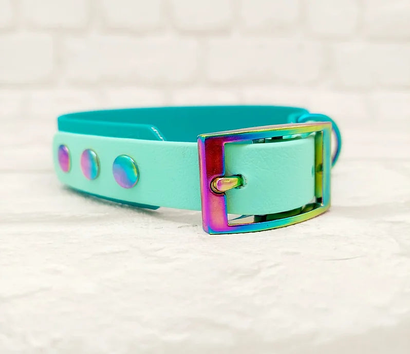 Trinkety Paws Waterproof Dog Collar Teal/Seafoam