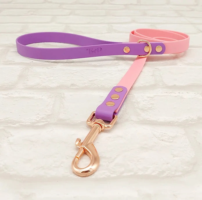 Trinkety Paws Waterproof Dog Lead Baby Pink/Amethyst