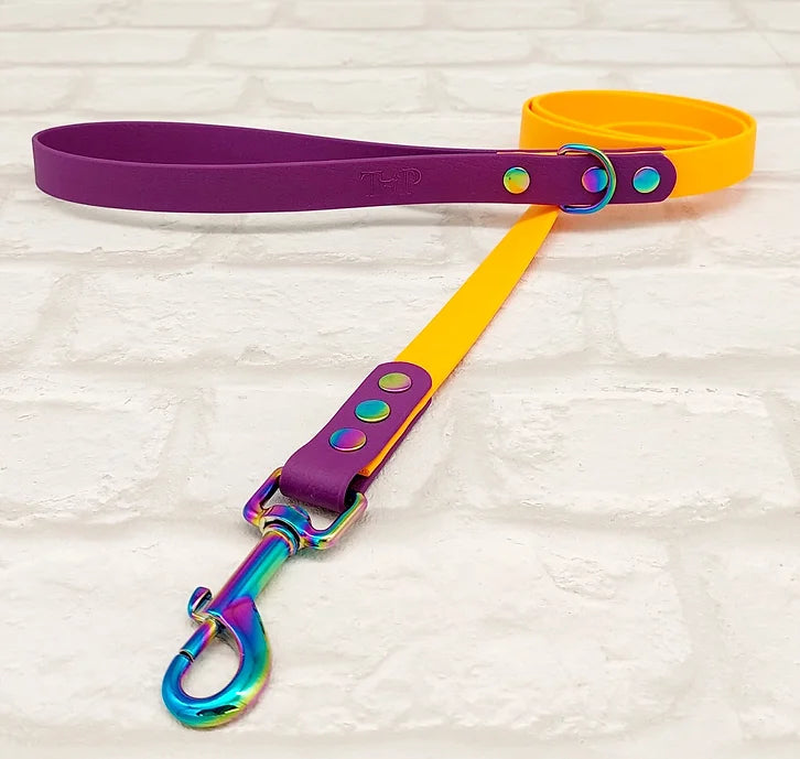 Trinkety Paws Waterproof Dog Lead Peach/Warm Purple