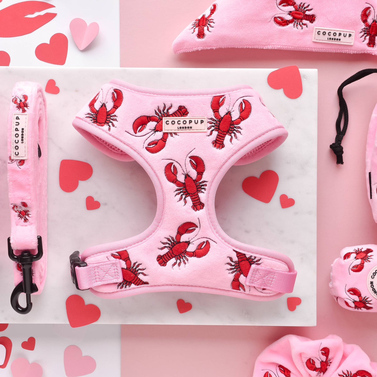 Cocopup Lobster Love Adjustable Dog Harness