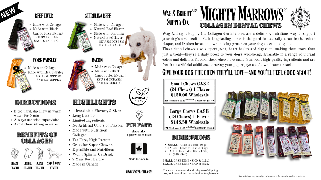 Mighty Marrows Collagen Dental Chew - Beef Liver Large