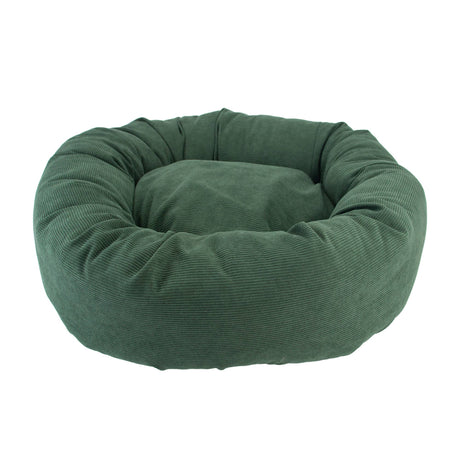 Sleepy Paws Luxury Corduroy Donut Dog Bed - Forest Green