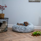 Ancol Super Soft Plush Donut Dog Bed Slate Grey