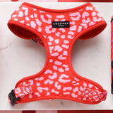 Cocopup Red & Pink Leopard Adjustable Neck Harness