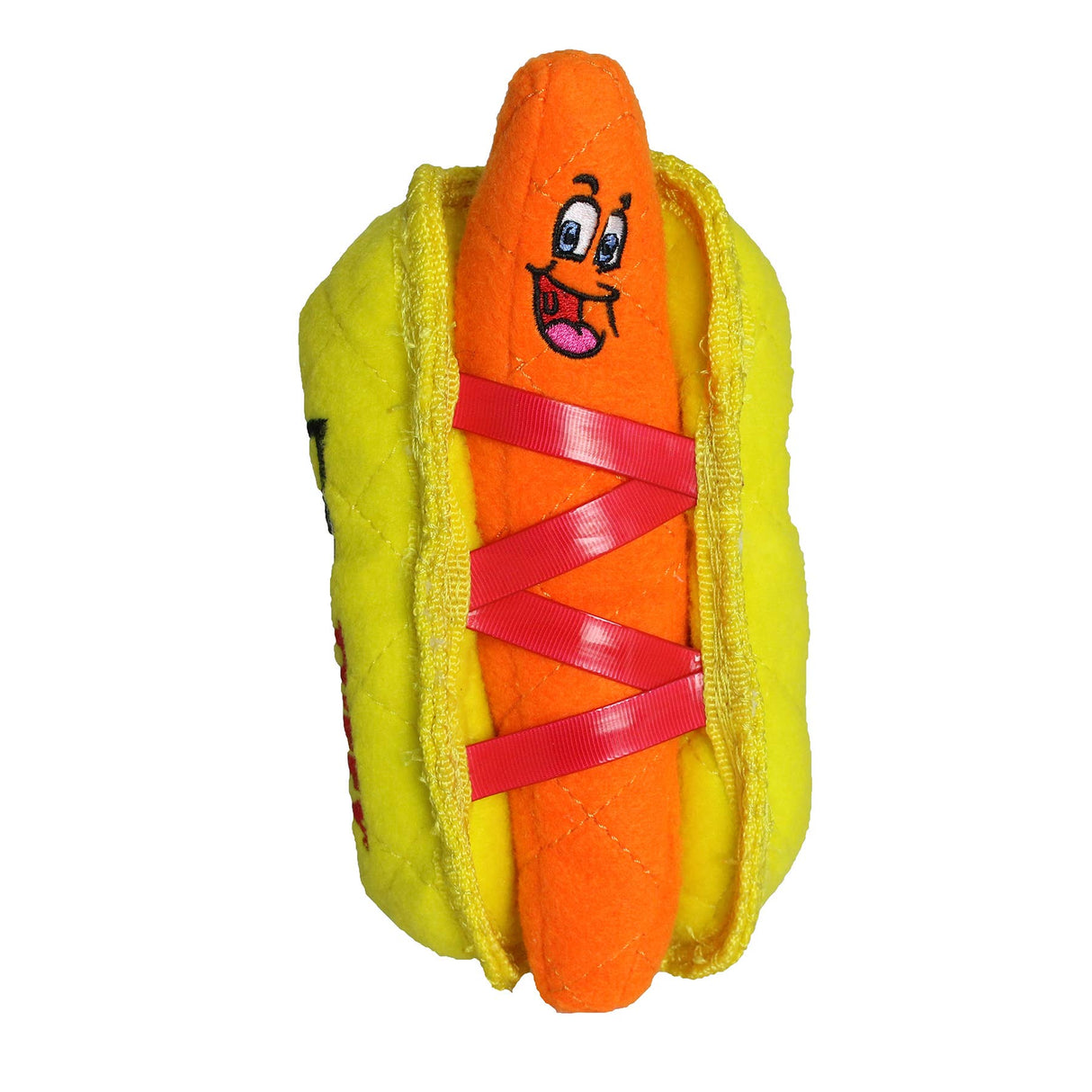 Tuffy Funny Food HotDog, Durable, Squeaky Dog Toy 2-in-1