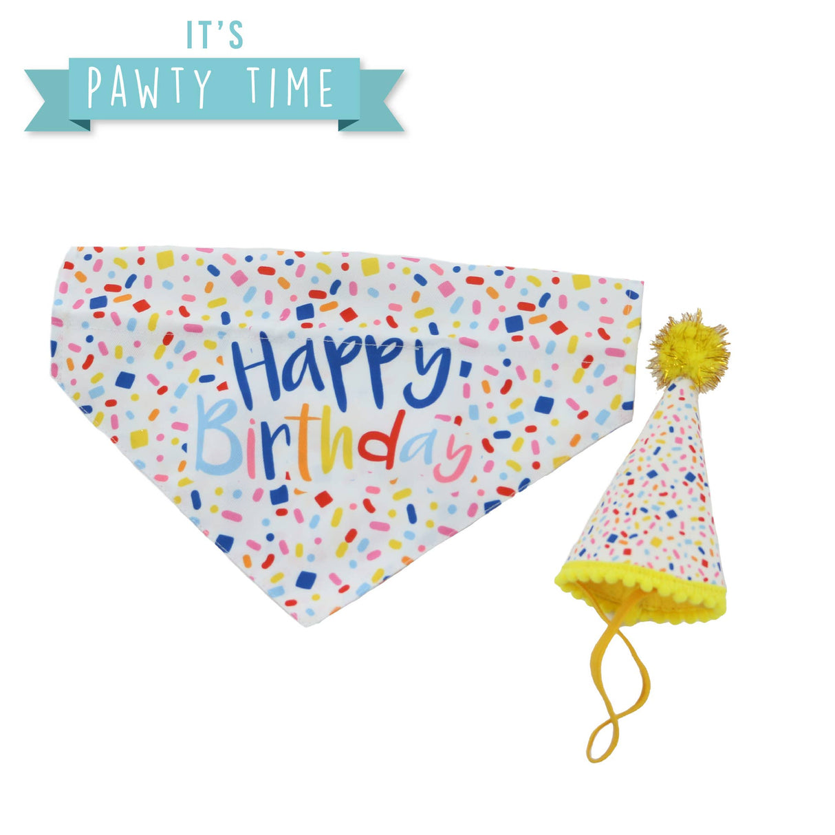 Ancol Pawty Time Sprinkle Hat and Bandana Set ( M/L)