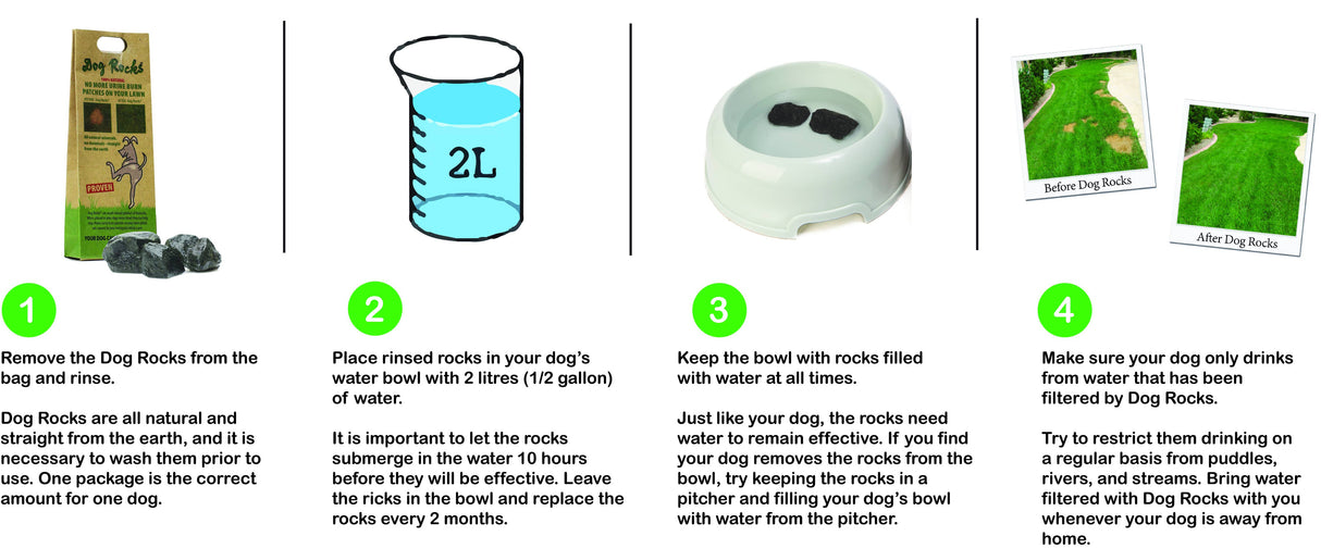 Beloved Dog Rocks - Stop pet urine burns on grass...naturally!
