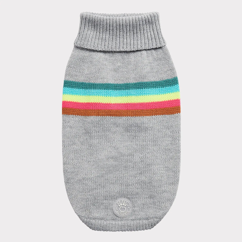 GF Pet Dog Jumper Retro Rainbow Grey