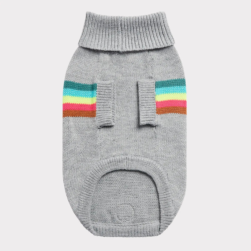 GF Pet Dog Jumper Retro Rainbow Grey