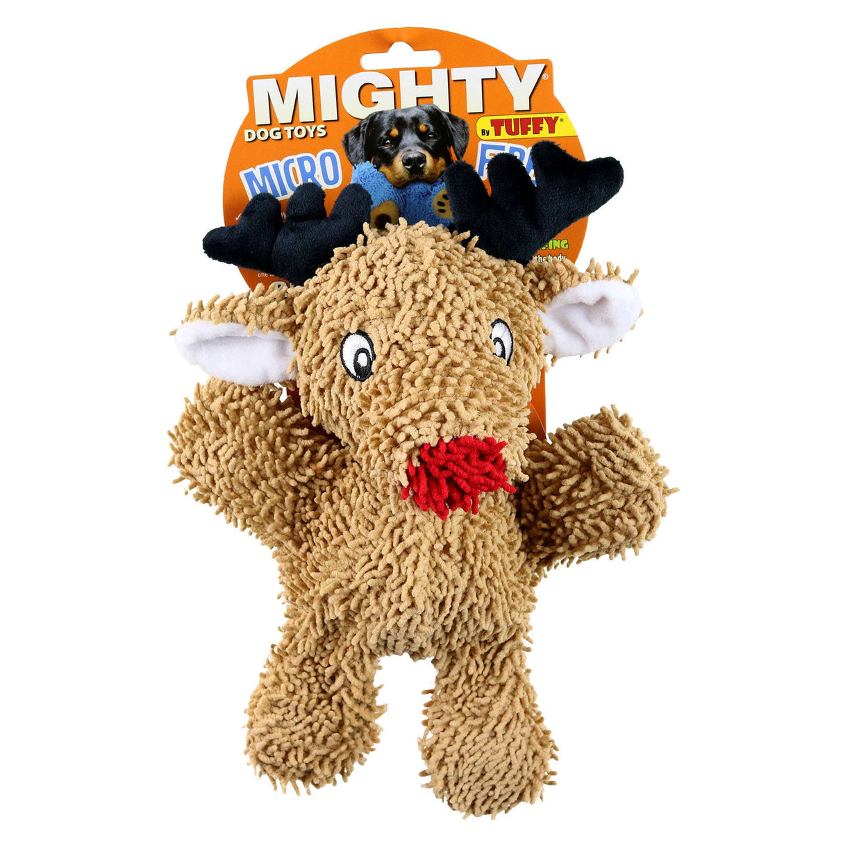 Mighty Microfiber Ball Reindeer, Holiday Squeaky Dog Toy