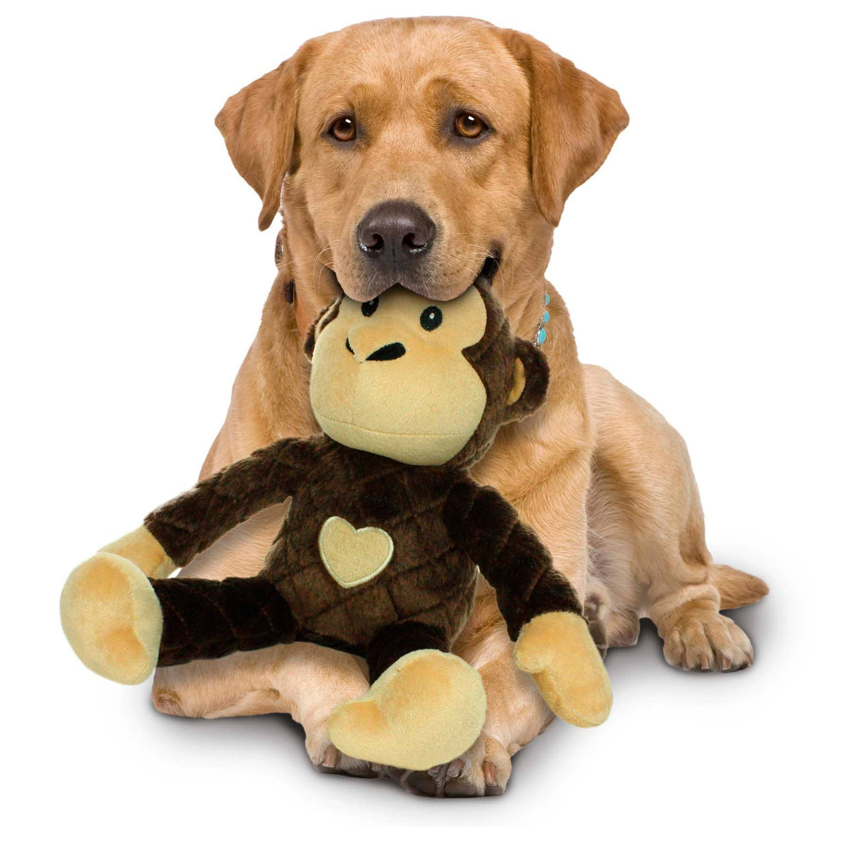 Mighty Safari Monkey - Brown, Plush, Squeaky Dog Toy