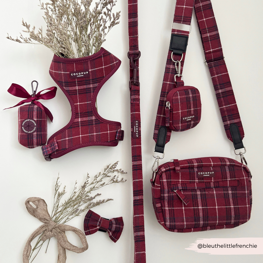 Cocopup Mulberry Plaid Adjustable Neck Harness