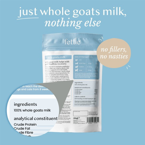 Fettle Natural and Whole Goats Milk Powder 250g