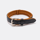 Hugo&Hudson Padded Leather Collar Black/Brown